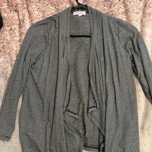 Black and white striped cardigan